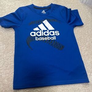 Blue Adidas Baseball shirt. Used. Size 6. Dry fit material.